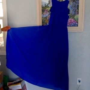 royal blue overlay chiffon sm wedding pantsuit